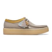 Grijze Wallabee Cup Platte Schoenen Clarks , Gray , Heren