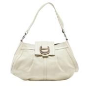 Pre-owned Leather shoulder-bags Bvlgari Vintage , White , Dames