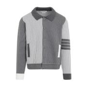 Polo Kraag Bomberjack Tonaal Grijs Thom Browne , Multicolor , Heren