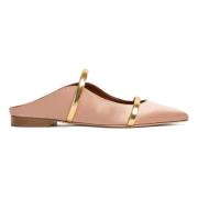 Blush Gold Zijde Spiegel Leren Platte Schoenen Malone Souliers , Yello...