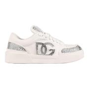 Roma Leren Sneakers Made in Italy Dolce & Gabbana , White , Dames