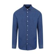 Denim Medium Blauw Shirt Giorgio Armani , Blue , Heren