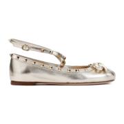 Rockstud Ballerinas in Platina Valentino Garavani , Gray , Dames