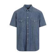 Indigo Western Garage Shirt Universal Works , Blue , Heren