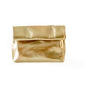 Opvouwbare leren clutch in goud Cortana , Yellow , Dames