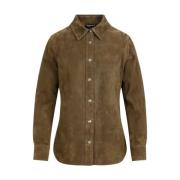 Zacht Suède Shirt in Sepia Tom Ford , Green , Dames