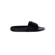 Zwarte Leren Sliders Giuseppe Zanotti , Black , Dames