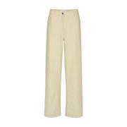 Gestreepte Twill Wijde Broek Remain Birger Christensen , Beige , Dames