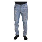 Kleurrijke Denim Jeans Dolce & Gabbana , Blue , Heren