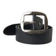 Zwart Kalfsleer Metalen Gesp Riem Dolce & Gabbana , Black , Heren