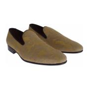 Gouden Barok Zijden Jurk Loafers Dolce & Gabbana , Beige , Heren