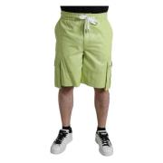 Lichtgroene Cargo Bermuda Shorts Dolce & Gabbana , Green , Heren