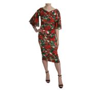 Elegant Bloemen Sheath Jurk Dolce & Gabbana , Multicolor , Dames