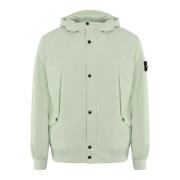 Heren Hooded Logo-Patch Jacket Groen Stone Island , Green , Heren