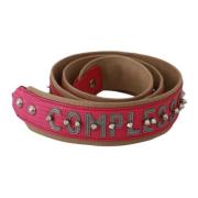 Roze Leren Schouderband met Zilveren Details Dolce & Gabbana , Pink , ...
