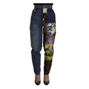 Luxe Patchwork Jacquard Denim Jeans Dolce & Gabbana , Multicolor , Dam...