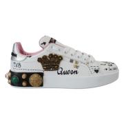 Koninklijke Kroon Leren Sneakers Dolce & Gabbana , Multicolor , Dames