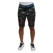 Vulkaanprint Casual Shorts Dolce & Gabbana , Multicolor , Heren