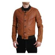 Leather Jackets Dolce & Gabbana , Brown , Heren