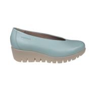 Blauwe Leren Loafer Instap Schoen Wonders , Blue , Dames