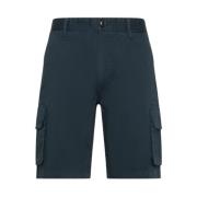 Militair Solid Navy Blue Bermuda Shorts Sun68 , Blue , Heren