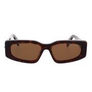 Geometrische Vorm Zonnebril met Bruine Lenzen Bvlgari , Brown , Unisex