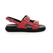 Comfort Leren Sandalen Neosummer Kickers , Red , Dames