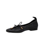 Zwarte leren balletflats Alohas , Black , Dames