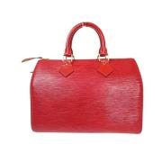 Pre-owned Leather handbags Louis Vuitton Vintage , Red , Dames