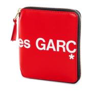 Rode Leren Portemonnee met Logo Comme des Garçons , Red , Heren