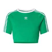 Groene 3 Stripes Baby T-shirt Adidas Originals , Green , Dames