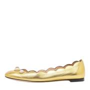 Pre-owned Leather flats Gucci Vintage , Yellow , Dames