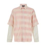 Roze Dubbele Mouw Shadow Plaid Overhemd Amiri , Multicolor , Heren