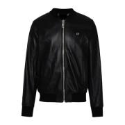 Zwart leren jas Philipp Plein , Black , Heren