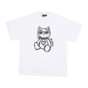 Kitten Tee Wit Streetwear Disclaimer , White , Dames