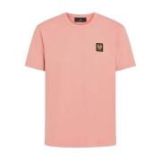 Logo Patch Katoenen T-Shirt Belstaff , Pink , Heren