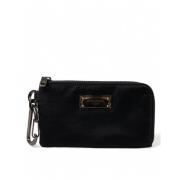 Luxe Nylon-Leren Designer Pouch Dolce & Gabbana , Black , Dames