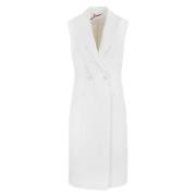 Wit Mouwloos Dubbelbreasted Vest Max Mara Studio , White , Dames