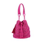Fuchsia Studded Bucket Tas La Carrie , Pink , Dames