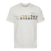 Witte Katoenen Korte Mouw Borstprint T-Shirt MC2 Saint Barth , White ,...