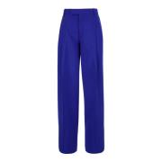 Wide Trousers Burberry , Blue , Dames