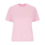 Casual Katoenen T-Shirt Salvatore Ferragamo , Pink , Dames
