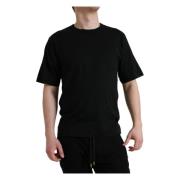 Geëmbosseerd Logo Katoenen T-shirt Dolce & Gabbana , Black , Heren