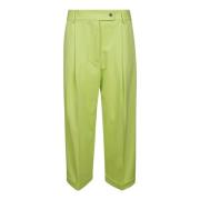 Milanese Stitch Straight Leg Trousers Liviana Conti , Green , Dames