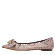 Pre-owned Leather flats Dolce & Gabbana Pre-owned , Pink , Dames