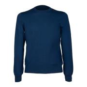 Vintage Indigo Katoenen Crewneck Sweater Gran Sasso , Blue , Heren