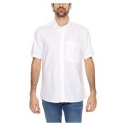 Korte Mouw Linnen Blend Overhemd Antony Morato , White , Heren