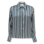 Verticaal Gestreepte Viscose Shirt MVP wardrobe , Blue , Dames