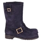 Pre-owned Suede boots Jimmy Choo Pre-owned , Blue , Dames