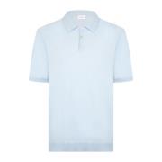Ultralight Cotton Knit Polo Shirt Ballantyne , Blue , Heren